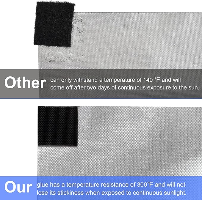 Blackout Window Cover, Upgraded Hook and Loop - Portable Shades No Residue and Longer Lasting, 100% Blackout Blinds for Window 118″ x 57″, Black Out Curtains for Bedroom and Baby Room 3mi