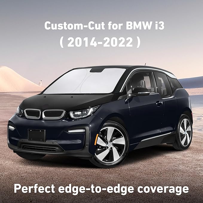 Econour Windshield Sunshade for BMW I3 2014-2020 2021 2022, Sun Visor for Front Windshield & Window Sun Shade Cover, UV Heat Blocker & Protector, Car Accessories