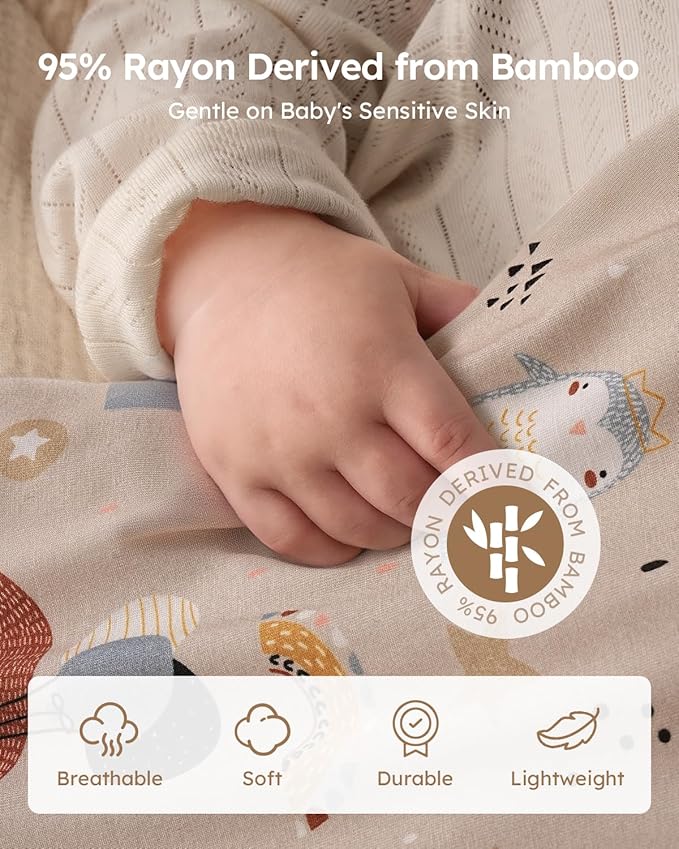 Yoofoss Rayon Made from Bamboo Baby Sleep Sack 12-18 Months 1.0 Tog Baby Wearable Blanket, Super Soft Infant Toddler Sleeping Sack 2-Way Zipper