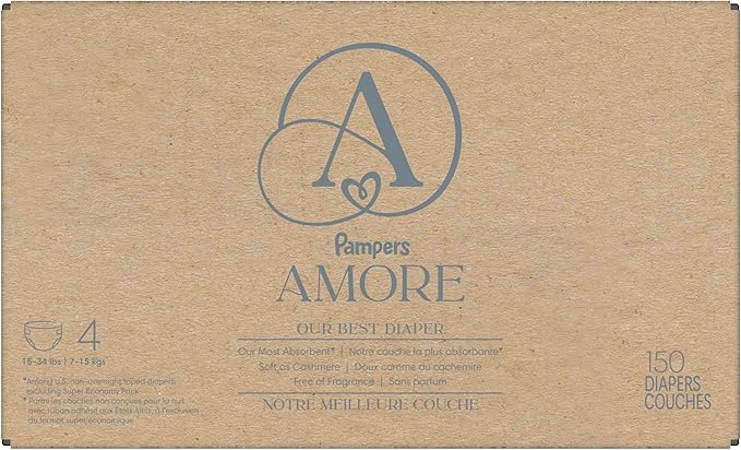Pampers Amore, Size 4 (15-34 lbs), 150 Count, Our Best Diaper