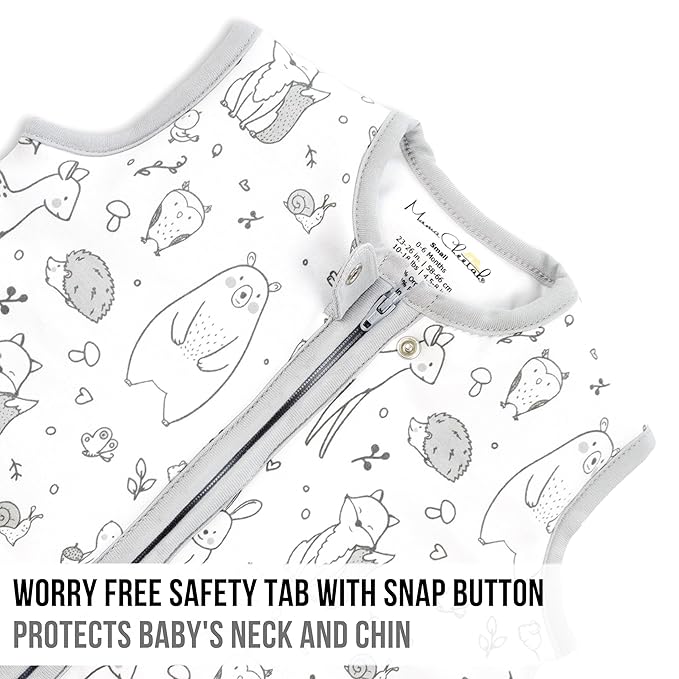 Mama Cheetah Baby Sleep Sack 2.5 TOG, Organic Cotton Baby Wearable Blanket with Two-Way Zipper, Swaddle Transition Baby Sleeping Bag for Newborn Infant Toddler Boy Girl, 6-12 Months