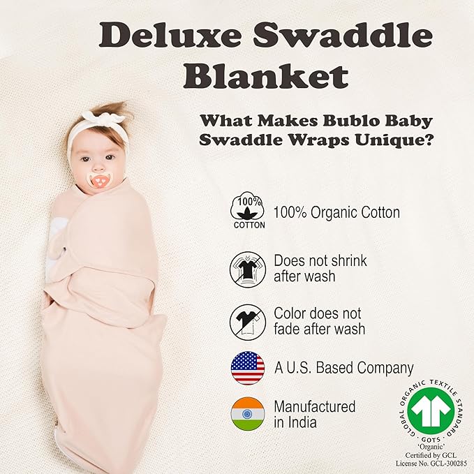 Bublo Baby Organic Zipper Swaddles for Newborns – Swaddles 0-3 Months, 3-Pack – Infant Sleep Sack with Zipper – Adjustable & Breathable Swaddle Blanket Wrap for Newborn Girls (Dusty Pink)