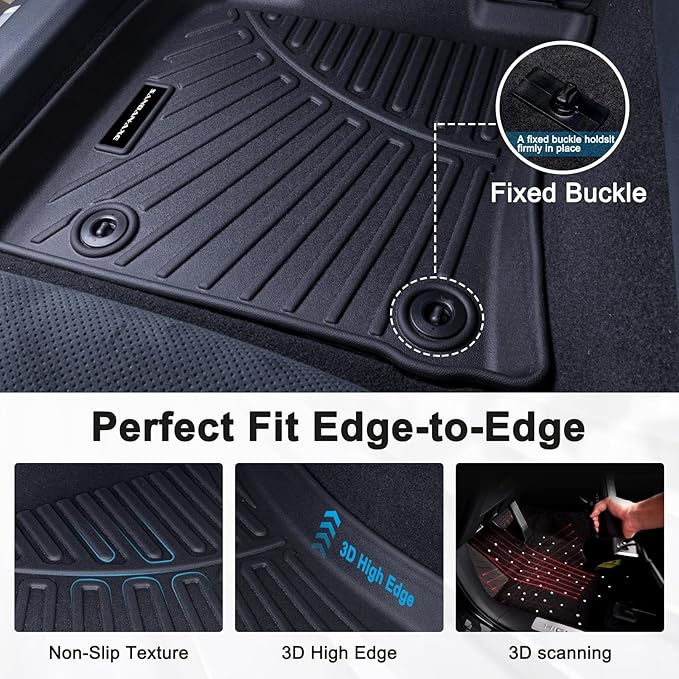 TPE Floor Mats for 2013-2018 Toyota Avalon All Weather Car Floor Liners Fit Toyota Avalon Accessories Black