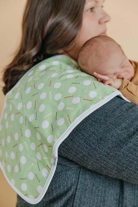Copper Pearl Premium Baby Burp Cloths - 3-Pack Large Cotton Burp Cloths, Extra Soft Spit Up Rags with 3 Absorbent Layers, Perfect for Baby Boy and Baby Girl Gifts (21" x 10" Size, Bogey Set)