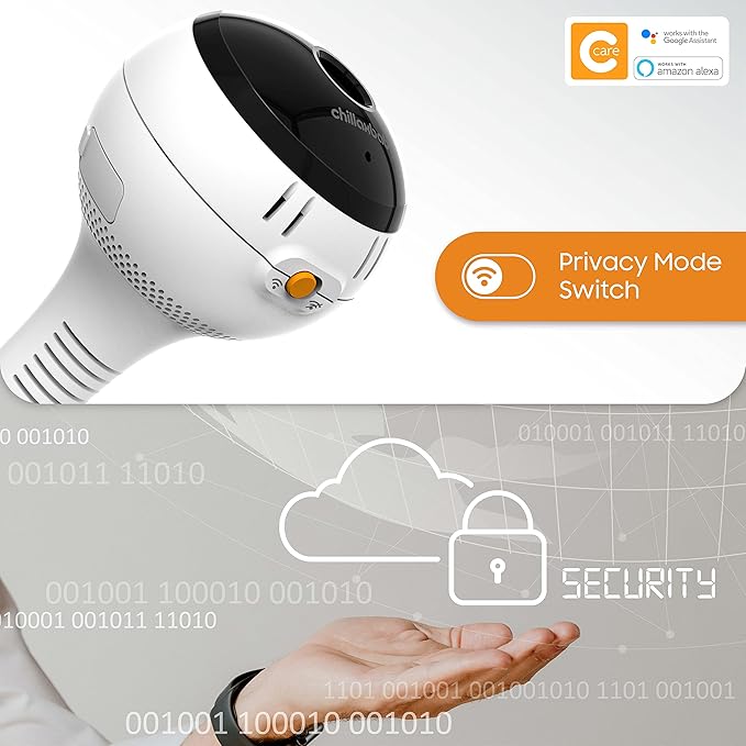 CHILLAX DM600 Baby Mood Lite - Smart Baby Monitor with Night Light, Temperature Sensor - Sleep Monitor with HD Camera, Soothing Sounds & Lullaby - Wi-Fi Remote Access, App-Compatible Device