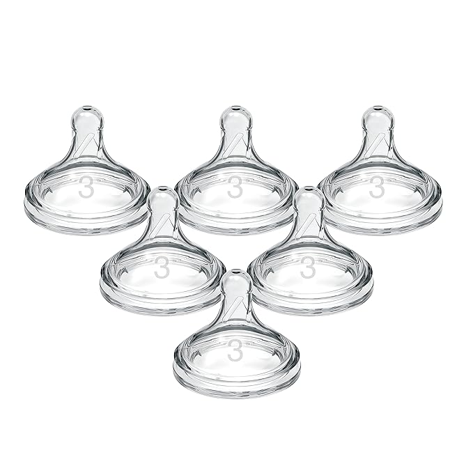 Dr. Brown's Natural Flow Level 3 Wide-Neck Baby Bottle Silicone Nipple, Medium-Fast Flow, 6m+ & Natural Flow Y-Cut Narrow Baby Bottle Silicone Nipple, Ideal for Thicker Liquids, 9m+