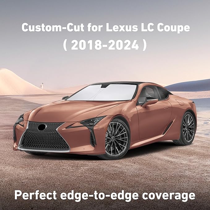 Econour Windshield Sunshade for Lexus LC 2018-2022 2023 2024, Sun Visor for Front Windshield & Window Sun Shade Cover, UV Heat Blocker & Protector, Car Accessories