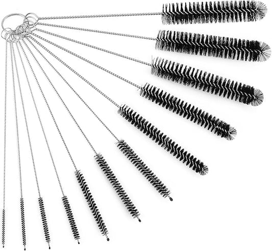 Ixiaoyoo Straw Cleaner Brush Set, 12 Pieces Botthle Cleaning Brush and Nylon Tube Brush Brush, 11.8 Inch Long Cleaning Brush Kit for Water Bottle, Straws on Tumbler, Sippy Cup, Tea Pot Spout