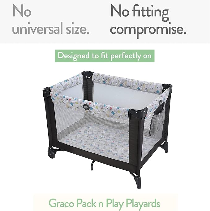 Pack and Play Sheets Fitted – for Graco Pack n Play Playard – 2 Pack – Snuggly Soft Jersey Cotton Mini Crib Mattress Sheets Set for Baby Girl – Pink Bows, Chevron