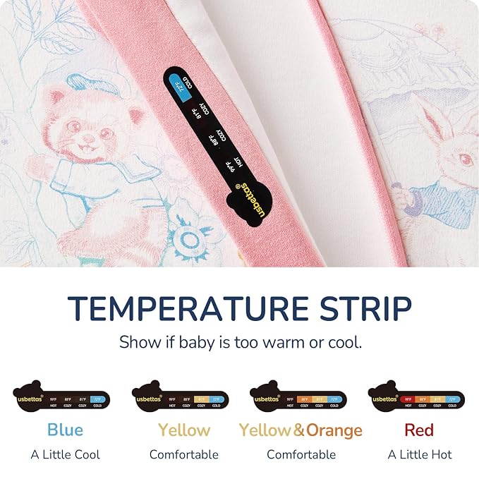 Baby Sleep Sack 3–6 Months, Cotton Sleep Sack with Detachable Long Sleeves, 1.0 TOG Wearable Blanket for Cooler Nights, 2-Way Zipper Toddler Sleeping Sack with Temperature Strip, Garden