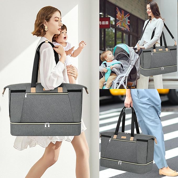 ITIEZY Diaper Bag Tote for Baby - Large Mommy Bag with Portable Changing Pad Pacifier Case, Hospital Bags Travel Baby Bag