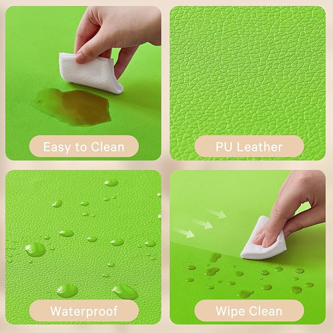 Waterproof Baby Play Mat for Floor 1.3"Thick Memory Foam 50*50 Cushion Playpen Playmat Tummy Time Crawling Mat Nursery Rug Pad Mattress Create Soft & Safe Area for Infants,Toddler,Kids,Green