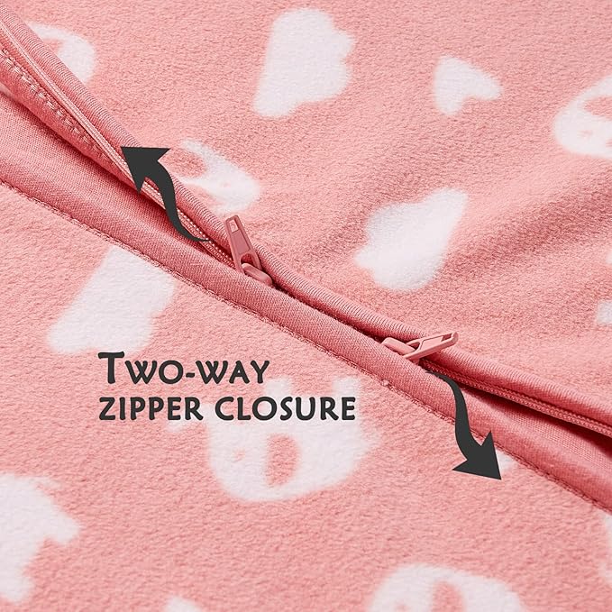DaysU Micro Fleece Baby Sleep Sack 18-24 Months with Long Sleeves 1.5 TOG, Plush Warm Baby Wearable Blanket with 2-Way Zipper, Baby Girls Sleeping Bag for Toddler, Elephant