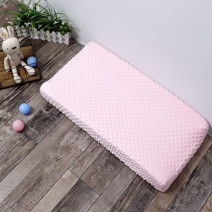 DONOMILO Changing Pad Cover Super Soft Dots Skin-Friendly Breathable Wipeable Changing Table Sheets for Baby Boy and Baby Girl (Blushing Bride)