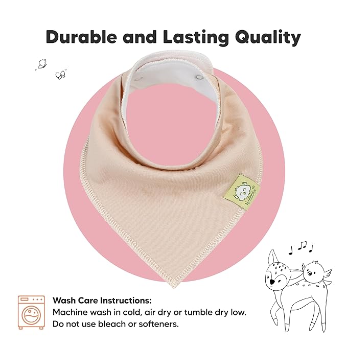 KeaBabies 8-Pack Organic Baby Bandana Bibs for Girls - Super Absorbent Triangle Baby Bibs for Drooling and Teething Infant, 100% Cotton Extra Soft for Newborn, Infant 0-36 Months (Muted Pastel)