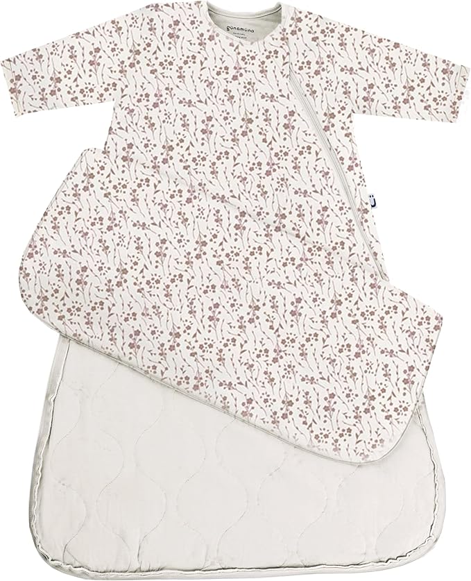 GUNAMUNA Long-Sleeve Sleep Sack for Babies and Toddlers, Wearable Sleep Bag, Easy Diaper Changes, Soft Rayon, 2.5 TOG