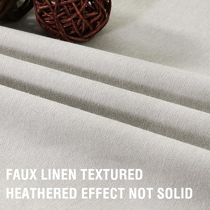 H.VERSAILTEX 100% Blackout Curtains for Bedroom Thermal Insulated Linen Textured Curtains Full Light Blocking Drapes Living Room Curtains 2 Panel Sets, 52x108 Inch, Heather Stone(Not Solid)