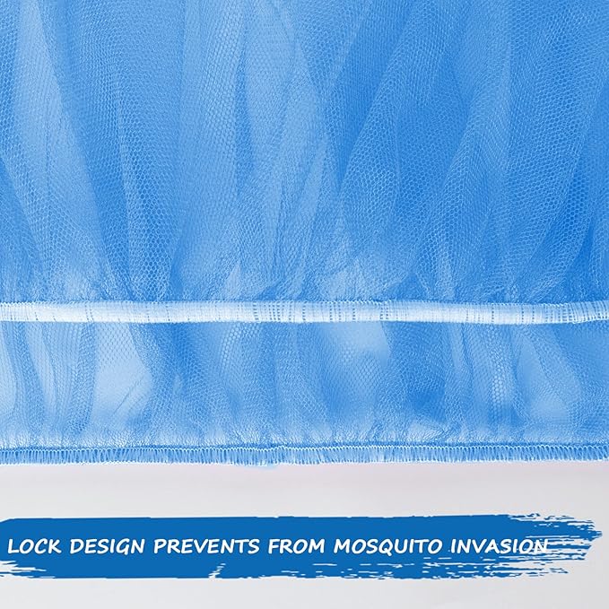 Mosquito Net for Stroller Baby Mosquito Netting for Strollers, Bassinets, Cradles, Playards, Pack N Plays and Portable Mini Crib, Baby Insect Netting, Blue