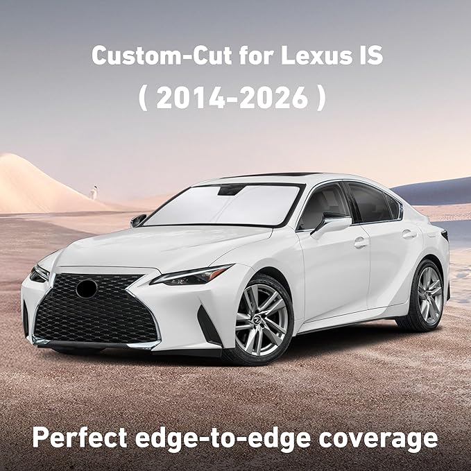 Econour Windshield Sunshade for Lexus IS300 / IS350 2014-2024 2025 2026, Sun Visor for Front Windshield & Window Sun Shade Cover, UV Heat Blocker & Protector, Car Accessories