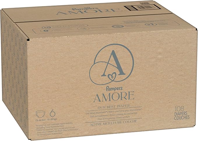Pampers Amore, Size 6 (23-44 lbs), 108 Count, Our Best Diaper
