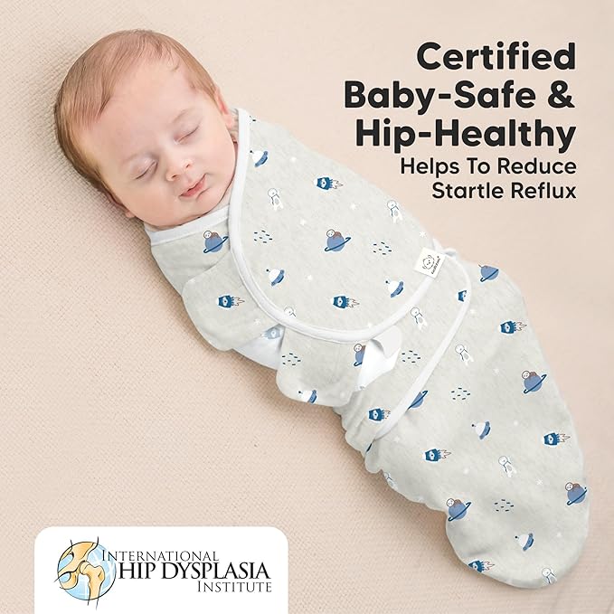 Baby Swaddle Sleep Sacks with Zipper - 3-Pack Swaddles for Newborns 0-3 Months, Infant, Baby Girls, Boys, Soft & Durable Newborn Sleep Sack, Easy Diaper Change Swaddling Blanket (Cosmo)