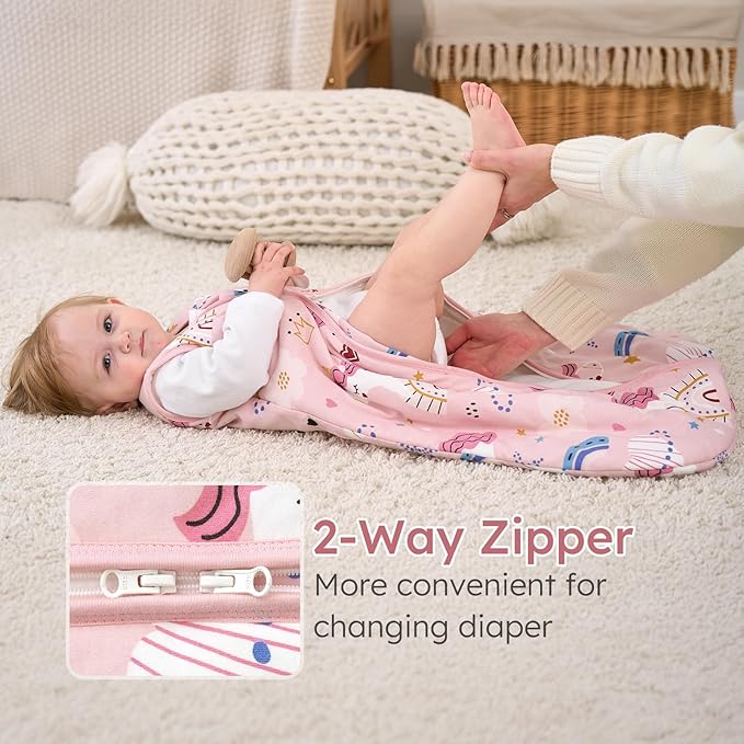 Yoofoss Baby Sleep Sack 0-6 Months, TOG 2.5 Baby Wearable Blanket with 2-Way Zipper, 100% Organic Cotton Fabric Winter Newborn Sleeping Sack, Warm Soft Comfy