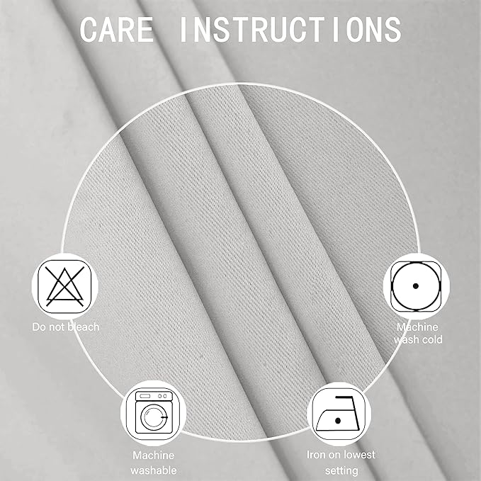 LEMOMO 100% Blackout Curtains 52 x 84 Inch/Light Grey Curtains 2 Panels with Black Lining Room Darkening Thermal Insulated Bedroom Curtains