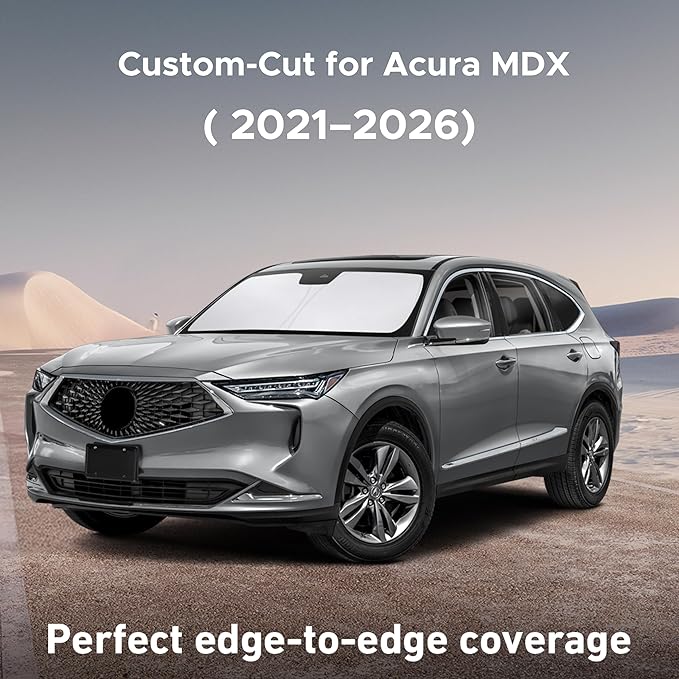 Econour Windshield Sunshade for Acura MDX 2021-2024 2025 2026, Sun Visor for Front Windshield & Window Sun Shade Cover, UV Heat Blocker & Protector, Car Accessories