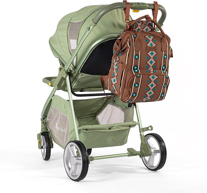Montana West Wrangler Diaper Bag Backpack Aztec Travel Backpack Purses Western Multi-Function Baby Bags for Mom with Waterproof Insulated Pockets