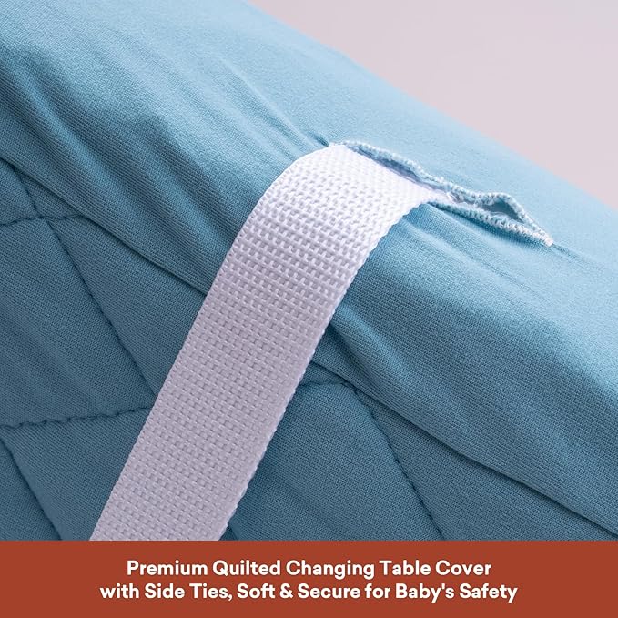 Littogoose Quilted Changing Table Cover (2-Pack) Fitted Diaper Changing Pad Cover, Soft Breathable Ideal for Boys Girls (2-Pack)