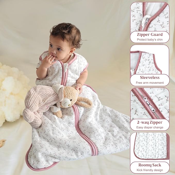 Unisex Baby Sleep Sack 0.5 TOG, Lightweight Summer Wearable Blanket, Soft Rayon Made from Bamboo Toddler Sleep Bag