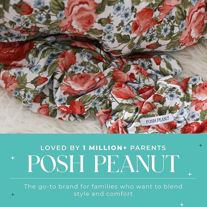 Posh Peanut Swaddle Blanket + Headband Set - Soft Newborn Swaddle Doubles As a Stroller, Receiving Blanket, and Nursing Cover - Matching Baby Swaddles & Headbands for Everyday