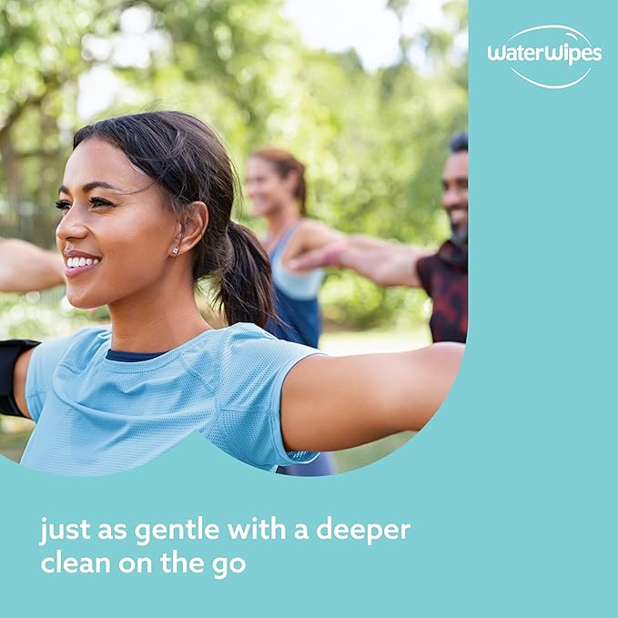 WaterWipes On The Go Wipes, 99.9% Water-Based Wipes for Travel, Sports, and to Refresh Skin, Unscented & Hypoallergenic, 28 Count (2 Pack)