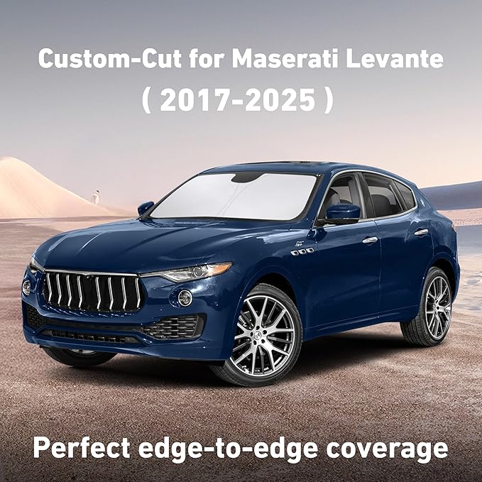 Econour Windshield Sunshade for Maserati Levante 2017-2023 2024 2025, Sun Visor for Front Windshield & Window Sun Shade Cover, UV Heat Blocker & Protector, Car Accessories