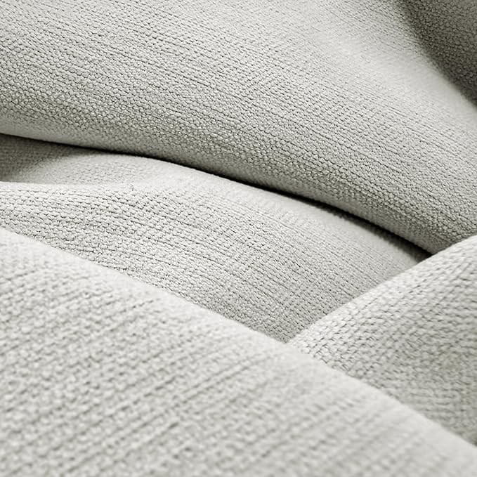 jinchan Chenille Blackout Curtains 84 Inches Long Light Grey Thermal Insulated Curtains for Bedroom Living Room 2 Panels Triple-Weave Noise Reducing Drapes Back Tab Privacy Window Curtains 50x84 Inch