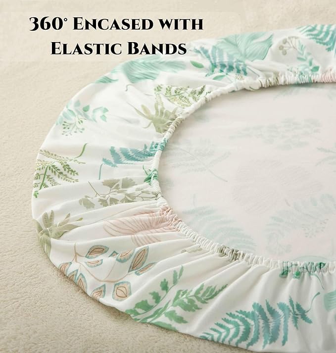 SDY Jersey Bassinet Sheets for Baby Boys and Girls,32 "x 16 "x 4", 2 Pack, Green Standard Oval/Retangle Bassinet Mattress Sheets for Toddler,Super Soft Breathable