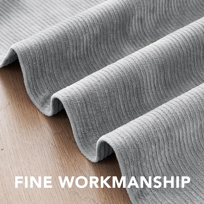 H.VERSAILTEX Velvet 100% Blackout Curtains for Living Room Full Light Blocking Curtains Thermal Insulated Room Window Drapes Soft Luxury Curtains Grommet Top 2 Panels (55" W x 63" L, Gray)