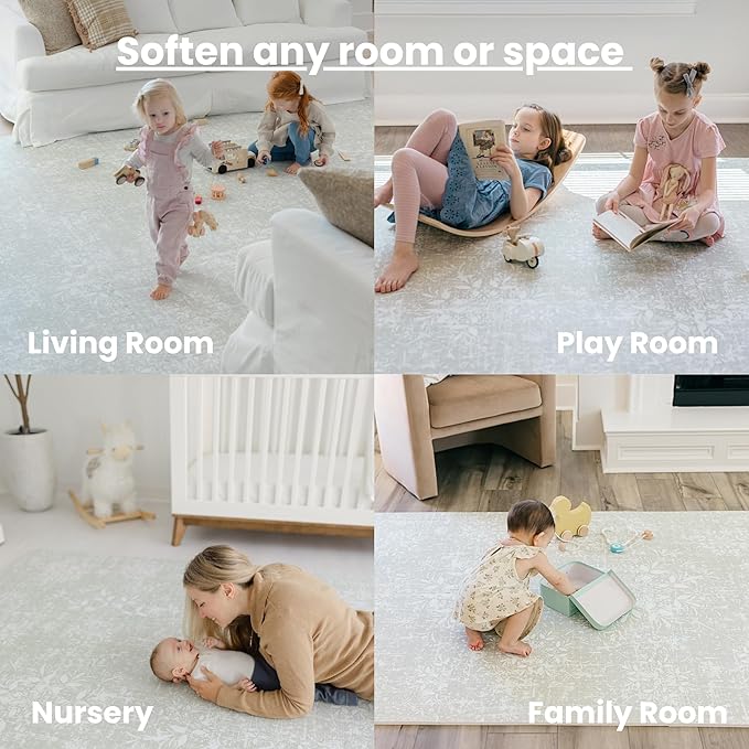 Baby Play Mat for Floor - Eden (6x6ft) - Premium EVA Foam Play Mat for Babies & Toddlers (Ages 0-5+) - Non-Toxic Playmat for Tummy Time, Crawling & Playroom - Stylish & Comfortable