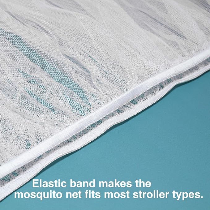 Baby Mosquito Net for Stroller 2 Pack, Perfect Bug Net for Strollers, Bassinets, Cradles, Playards, Pack N Plays and Portable Mini Crib, Baby Insect Netting Cover, White