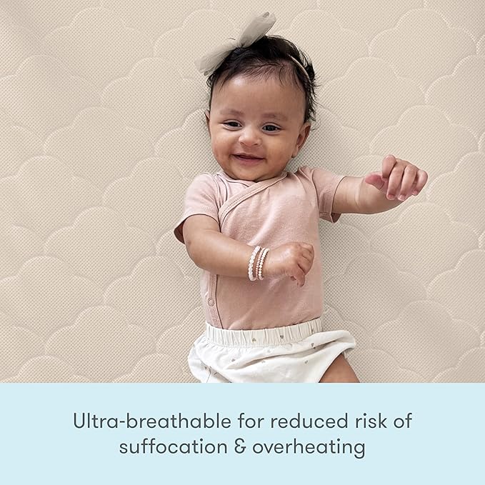 Newton Baby Crib Mattress and Toddler Bed - Ultra-Breathable Proven to Reduce Suffocation Risk, Washable Core & Cover, 2-Stage, Deluxe 5.5" Thick - Sandstone