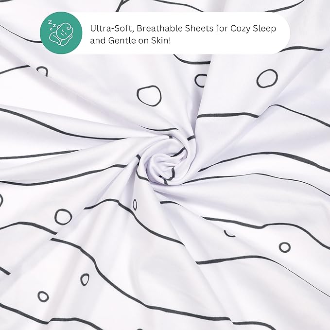 Bassinet Sheets for UPPAbaby Bassinet V3, Graco Modes, DreamMore, SmartSense Soothing, Thule Bassinet, 3 Pack, 16 x 30, Ultra Soft, Breathable, Unisex Boys Girls, Gray (Dark Fish)