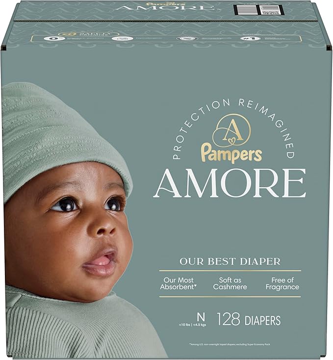 Pampers Amore, Size 0 (up to 10 lbs), 128 Count, Our Best Diaper