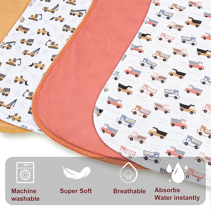 Benoxine 10-Pack Burp Cloths for Baby Boys and Girls - Organic Baby Burp Cloth,Baby Washcloths, Burp Rags, Large Neutral Burp Clothes for Newborn