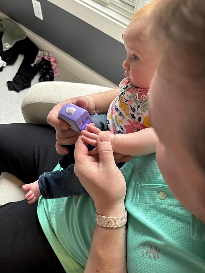 Electric Baby Nail Trimmer Ages 3mo-5yrs | Safe for Infants & Toddlers with Cerebral Palsy, Autism, Special Needs | Won't Cut Skin | LED Light | Rechargeable | Registry Must-Have