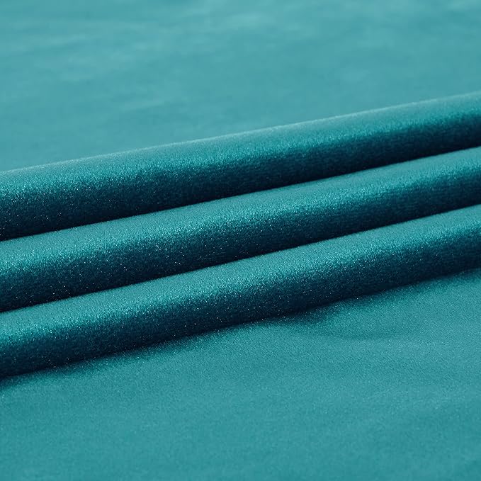 PRIMROSE Teal Velvet Curtains 108 inch Long for Living Room,Set of 2 Panels Blackout Rod Pocket Back Tab Window Treatment Room Darkening Heavy Decorative Curtains Drapes for Bedroom