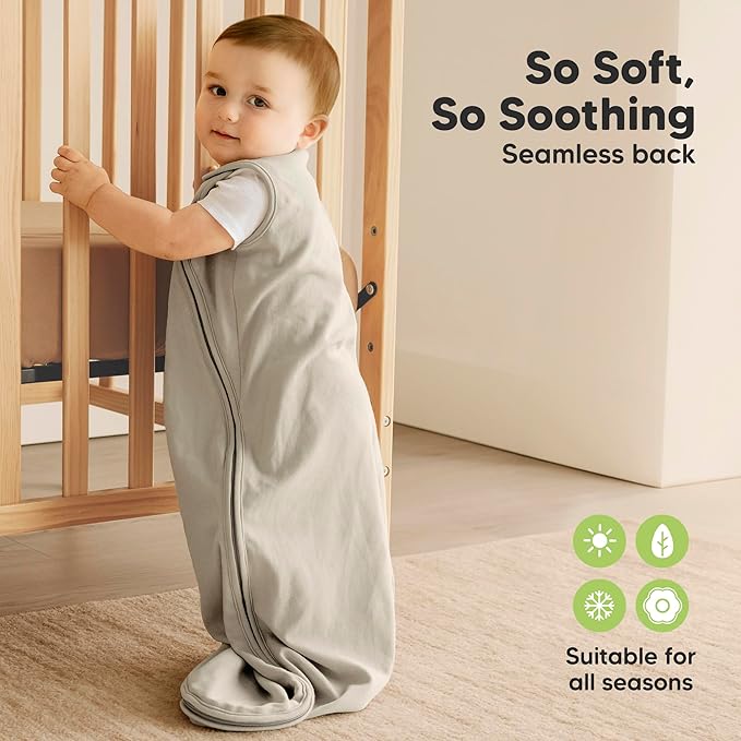 2-Pack Organic Baby Sleep Sacks, 100% Cotton - Soft & Breathable 0.5TOG Baby Wearable Blanket, Toddler Sleeping Sack 18-24 months, Easy to Wear Transitional Swaddles for Newborns, Infants (Nordic, L)