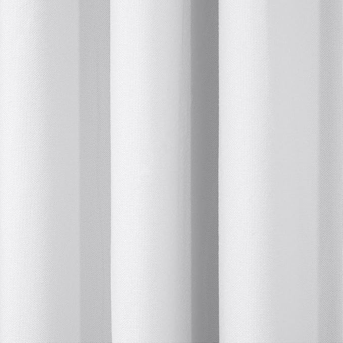 ChadMade 192 Inches Extra Long Curtains, Light Blocking Rod Pocket Back Tab Hook Belt Flat Hooks Curtains for Living Room Set of 2 Panels Privacy Curtains, Snow White, 2 Panels, 50 W x 192 L Inch