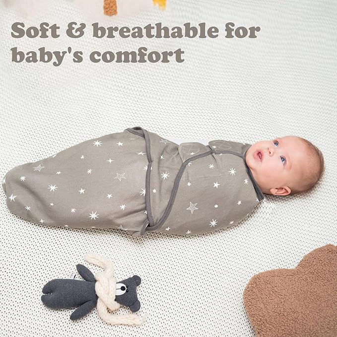 Bublo Baby Swaddles for Newborns – 3-Pack Infant Swaddles 3-6 Months – Adjustable Swaddle Sleep Sack – Soft Organic Cotton Baby Wrap for Safe & Cozy Sleep (Galaxy)