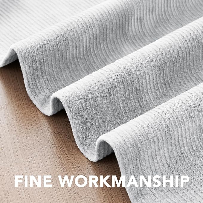 H.VERSAILTEX Velvet 100% Blackout Curtains for Living Room Full Light Blocking Curtains Thermal Insulated Room Window Drapes Soft Luxury Curtains Grommet Top 2 Panels (55" W x 63" L, Glacier Gray)