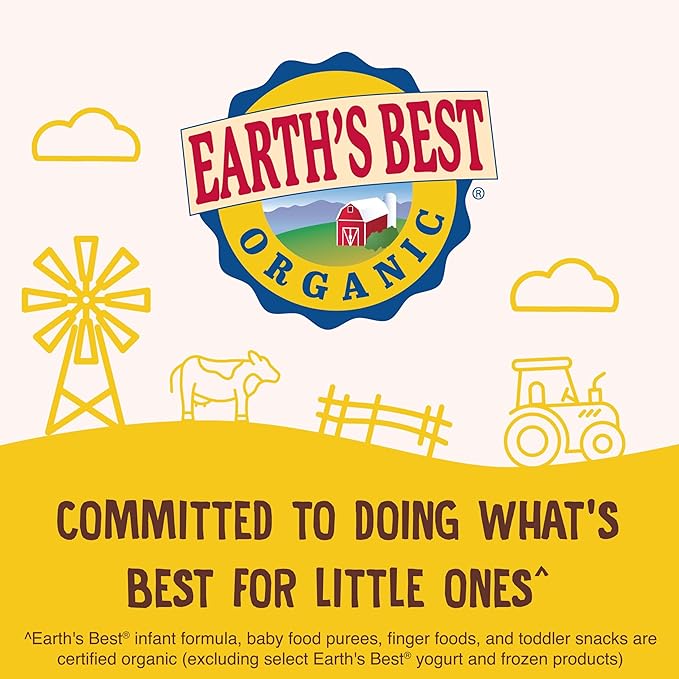 Earth's Best Organic Baby Formula for Babies 0-12 Months, Powdered Dairy Infant Formula with Iron, Omega-3 DHA, and Omega-6 ARA, 21 oz Formula Container